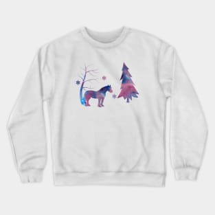 Horse Winter with Snowflakes Crewneck Sweatshirt